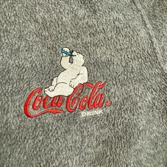 Coca Cola Polar Bear Gray Fleece Sweatshirt & Pants Lounge Set Size Small - Picture 4 of 10